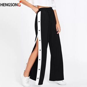Side Buttons Split pants